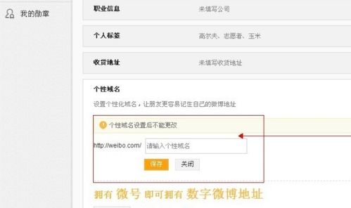 新浪微博个性域名设置